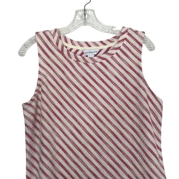 Liz Claiborne Sleeveless Tank Top Womens Medium Red White New WOT Summer - Picture 4 of 6